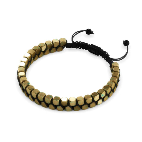 Heiliges Geom | Mattbronze Hämatit | Rotguss | Oktaeder Armband